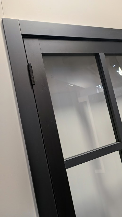 Bloc-porte double 78cm steel look black 8R+VP8R verre clair 201.5cm