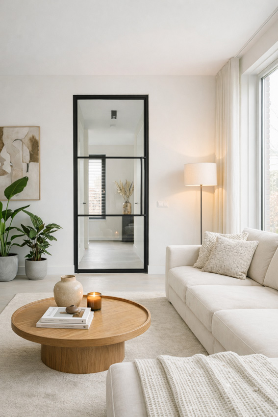 Porte intérieure double en acier Tirza noir 2x3R pivotante sur mesure