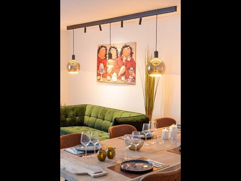 Rail lumineux Béa noir 2,9m 4 spots/ 3 lustres 4x4W 1x6W 2x8W