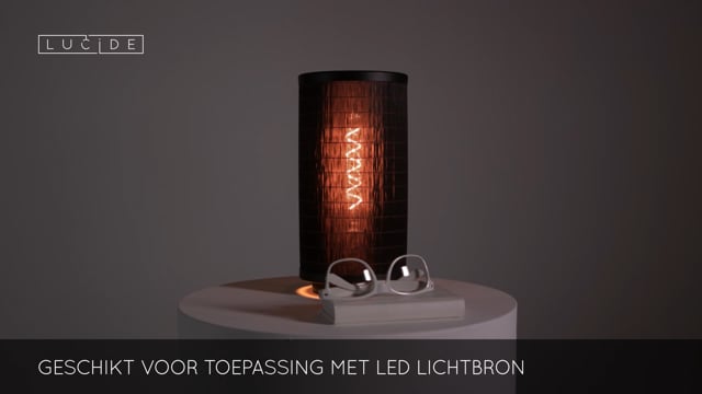 Lucide TAGALOG - Tafellamp - Ø 15 cm - 1xE27 - Zwart Lucide TAGALOG - Tafellamp - Ø 15 cm - 1xE27 - Zwart