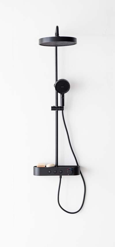 Doucheset Vivian thermostatisch mat zwart