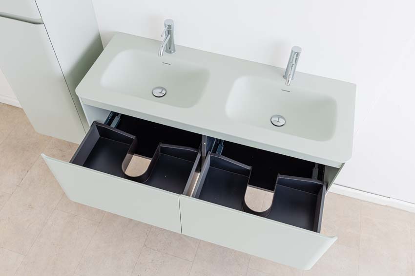 Badkamermeubel Austin cyaan met dubbele wastafel mat 120cm