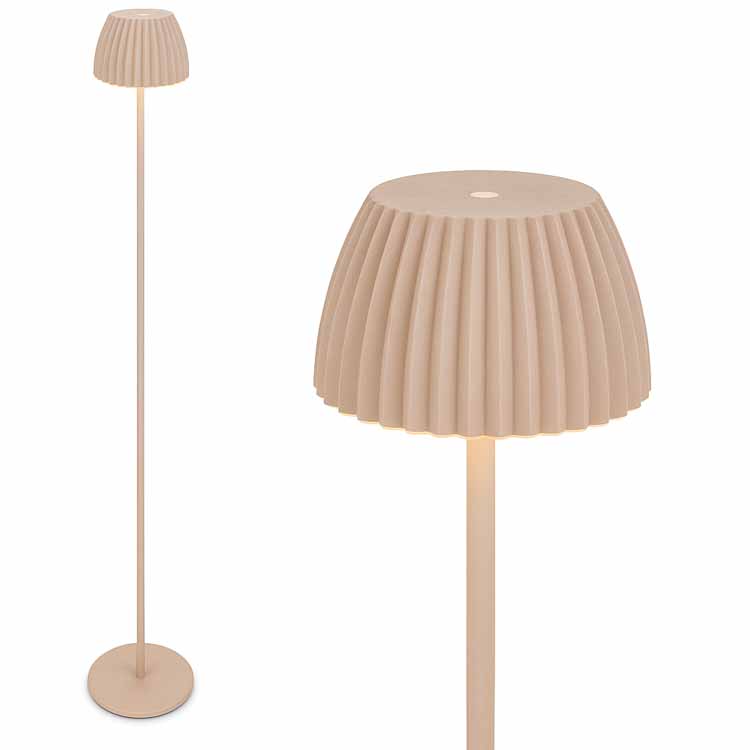 Staande lamp Norita - beige - 124cm - dimbaar - LED - 4.2W - 2700K - IP44 - USB