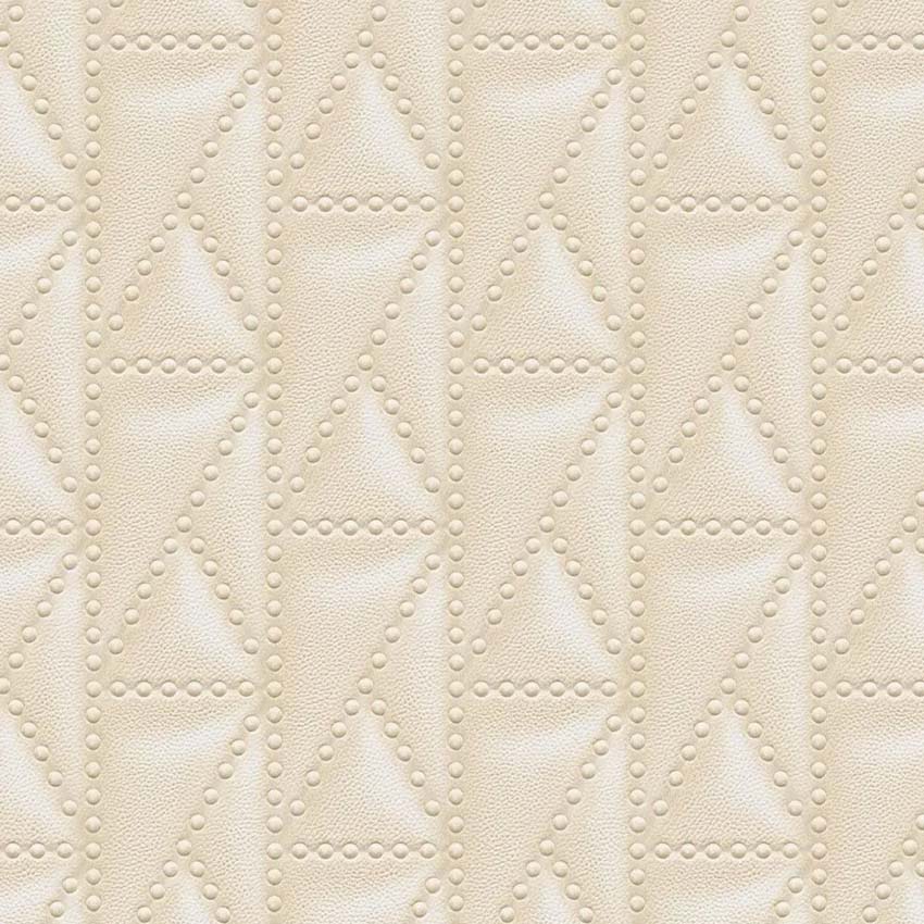 Vinyl op vliesbehang strepen gecapitonneerd beige 0,53x10m