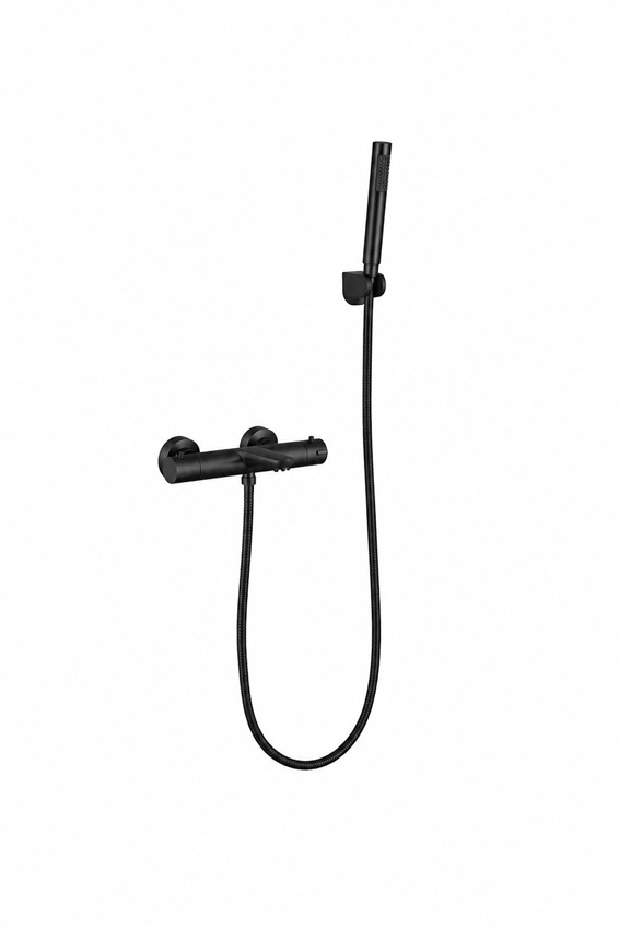 Badkraan Hanna thermostatisch met cooltouch mat zwart