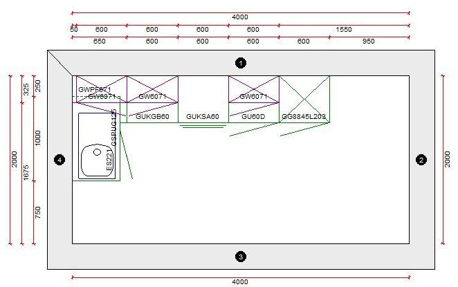 Cuisine d'angle Premium 15A blanche 305x125cm - pré-montée - avec appareils - plaque de cuisson vitrocéramique et hotte murale en inox