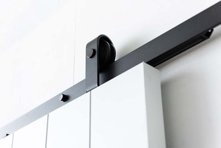 Porte coulissante double Kristof avec V-joint+rail noir 2x 930x2115mm