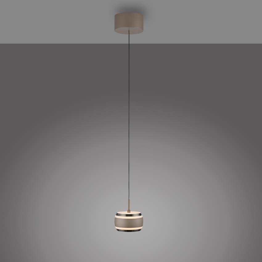 Hanglamp Easy Lift - Brons/chroom - Ø13cm - Dimbaar - 1x8W - 2200-5000K - met afstandsbediening