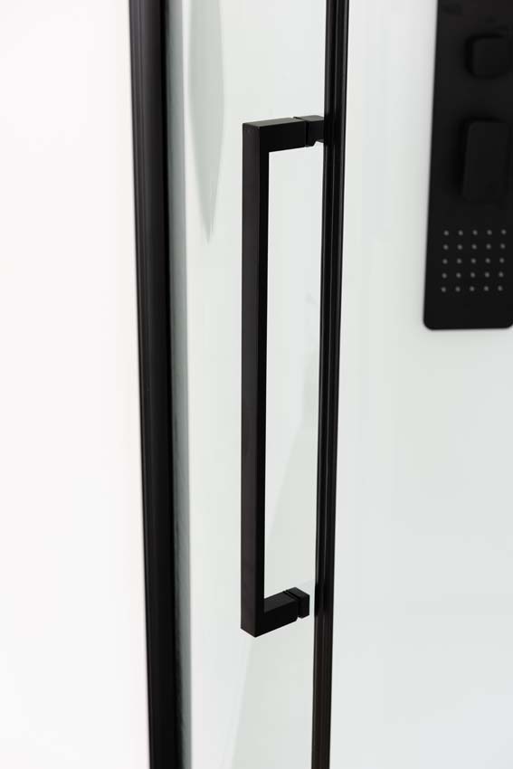 Douchecabine Phoebe hoek zwart/wit schuifdeur 90x90x217cm