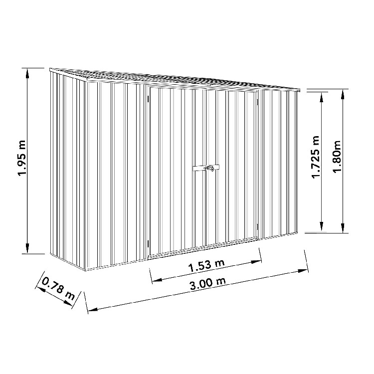 Armoire de jardin Ourthe XL acier 300 x 78 x 195 cm