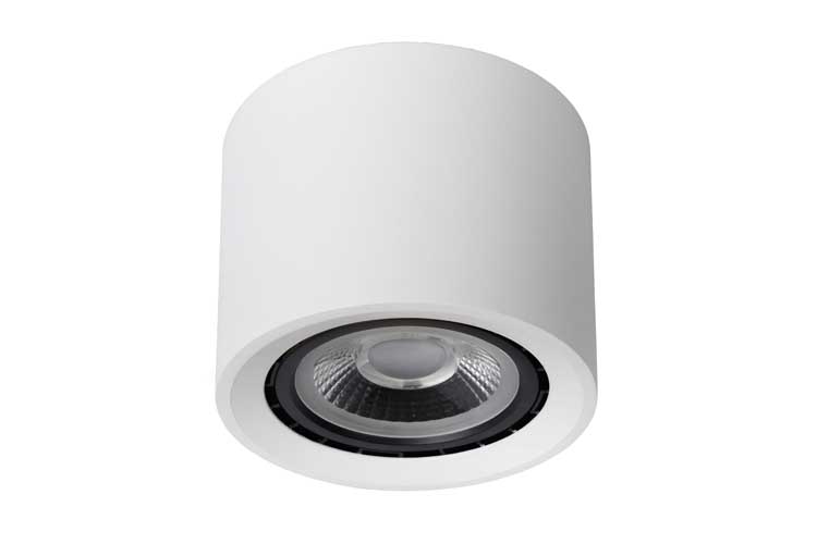 Lucide FEDLER - Spot plafond - Ø 12 cm - LED Dim to warm - GU10 - 1x12W 3000K/2200K - Blanc