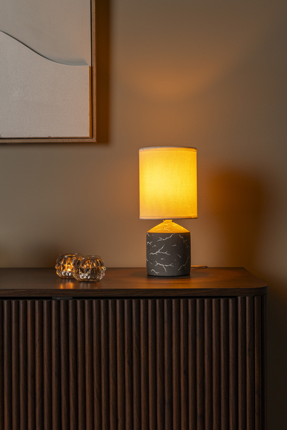 Lucide Essential Fran - Tafellamp - Ø13cm - 1xE14 - Taupe