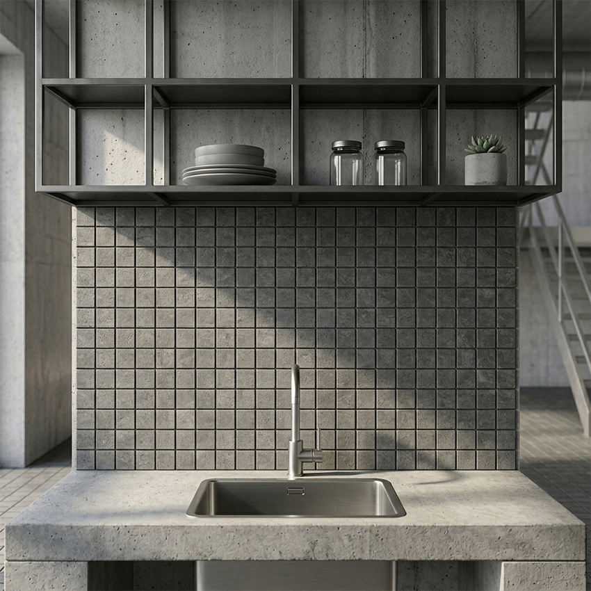 Mosaïque gris foncé mat 30x30cm