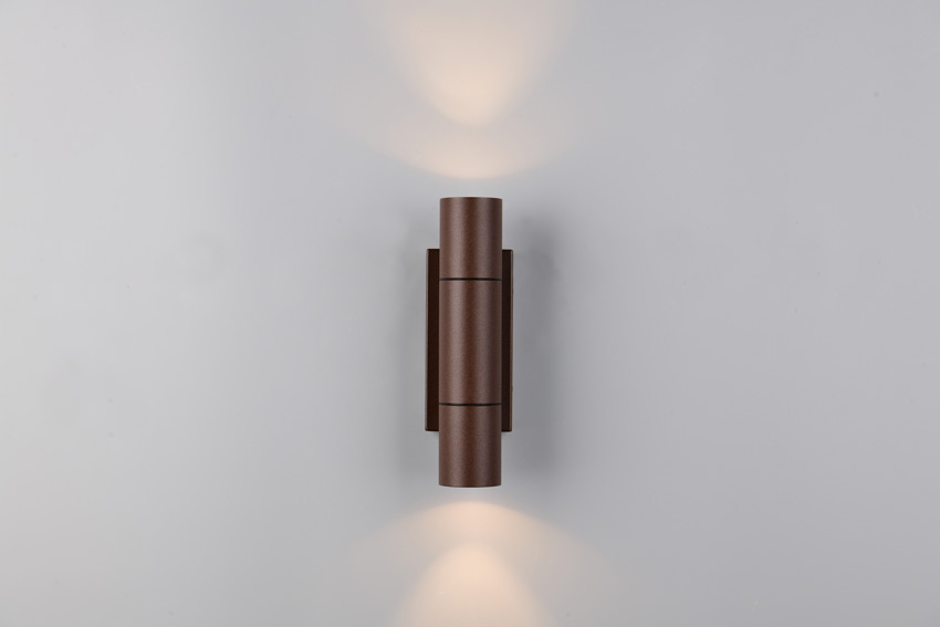 Wandlamp - roest - 7,5x23x8,5cm - dimbaar - GU10 MR11 - 2x10W