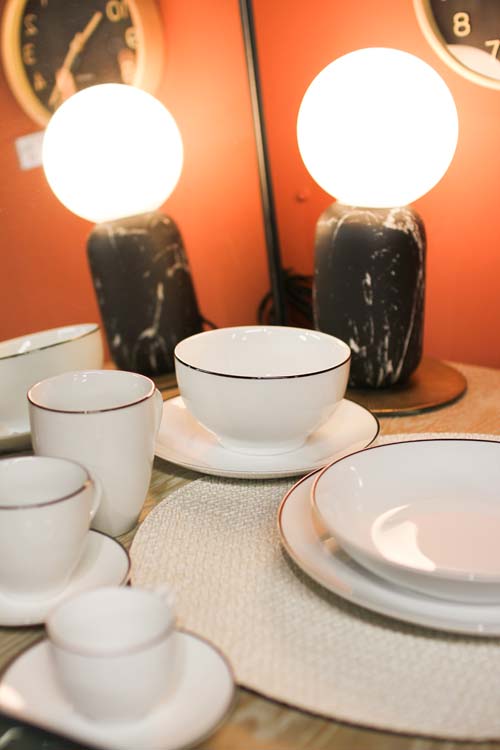 Assiette creuse Black Rim basic white 21 x H 4 cm