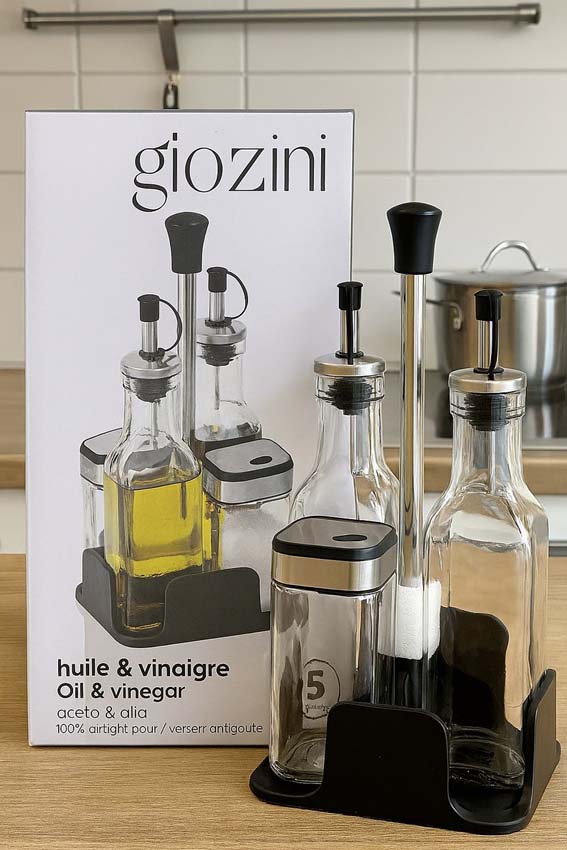 Olie- en azijndispenser set glas transparant