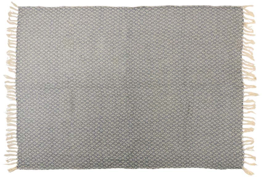Plaid avec franges Articasa bleu 130x170cm