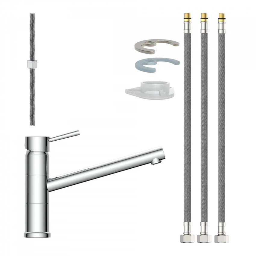 Robinet de cuisine Unai chrome basse pression