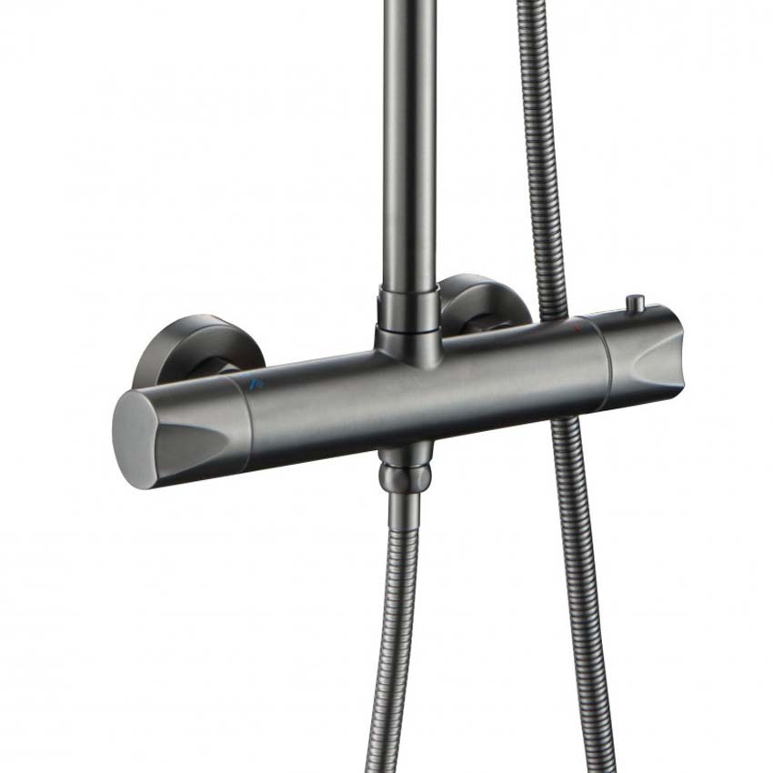 Doucheset Rondo thermostatisch met cooltouch gunmetal