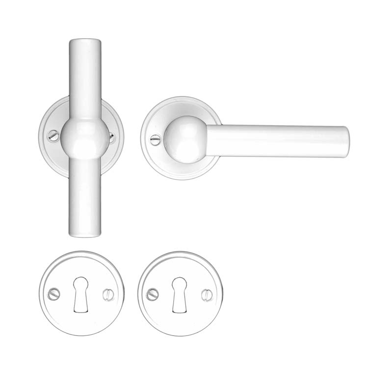 Poignée de porte pro grado T+L blanc rosace barbe