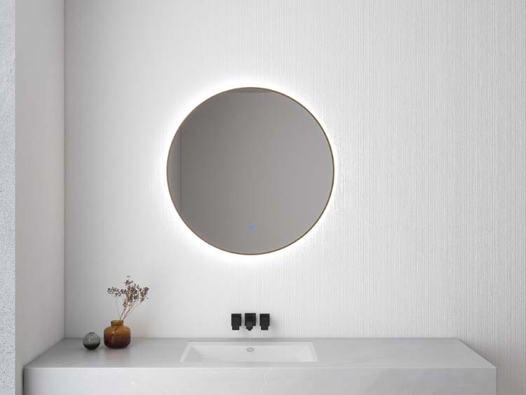 Spiegel Kira rond LED mat goud ?100cm