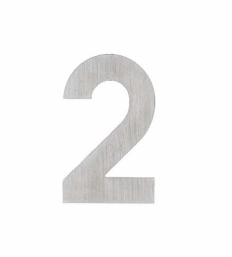 Huisnummer pro 2 inox plus 5cm zelfklevend