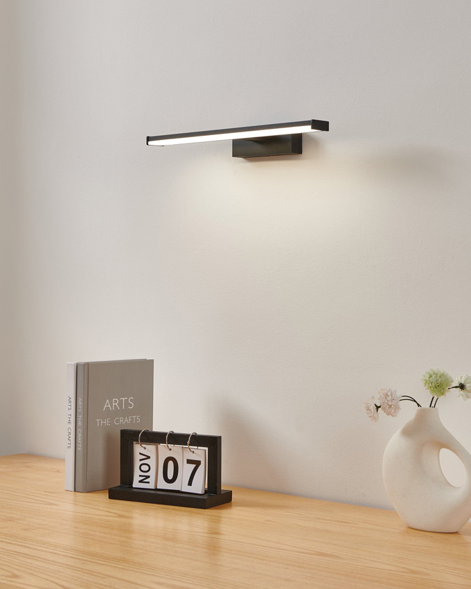 Luminaire de salle de bains - noir - 40cm - LED - 1x7,4W - 4000K - IP44