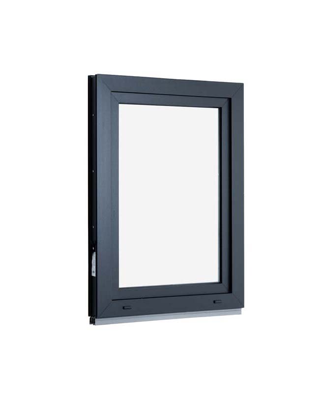 1-VL draaikiepraam pvc Deceuninck Elegant zwart/zw B1000xH1400 mm L