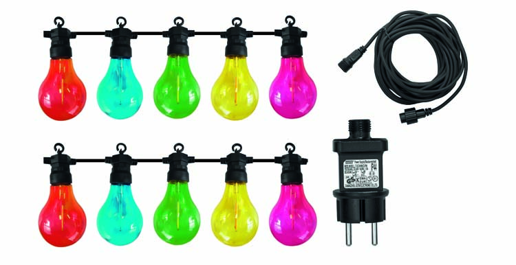 Party Lights Bari 10 lampen kleur snoer 10m