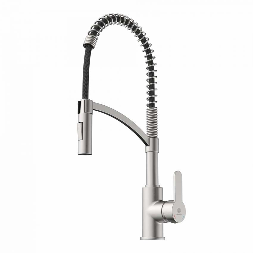 Robinet de cuisine Wasserwerk WK 3 aspect inox avec bec extractible