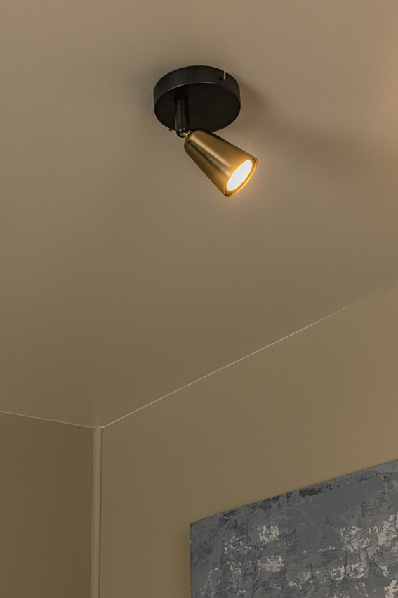 Lucide Essential Tiana - Wandspot/wandlamp - 1xGU10 (MR16) - Voor wand of plafond - Champagnekleur