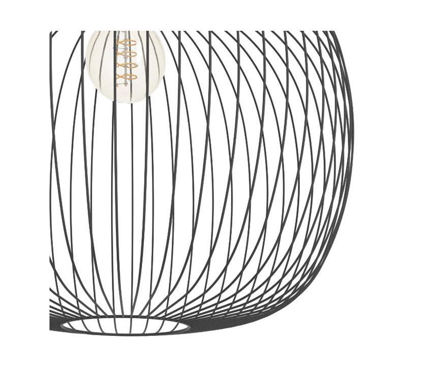 Hanglamp - zwart - Ø45xH110cm - dimbaar - E27 - 1x40W