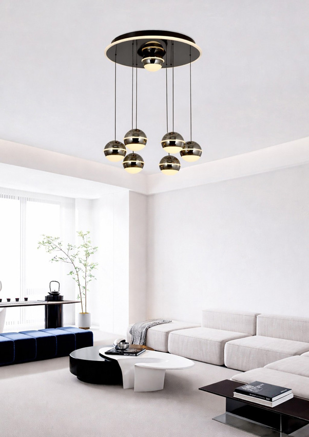 Suspension - noir/chrome - Ø46cm - dimmable - LED - 1x64W - 3000K