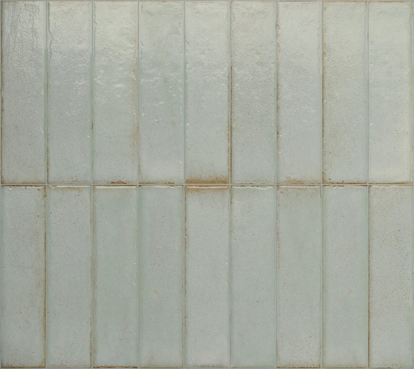 Carrelage mural Tetris Breeze Luc gris-vert brillant 5x20cm