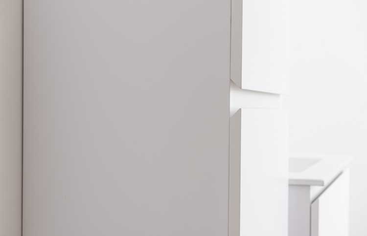Meuble de salle de bain Bianca blanc mat 800 mm lavabo brillant