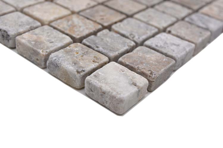 Mosaïque Travertin Small gris clair 30,5x30,5cm