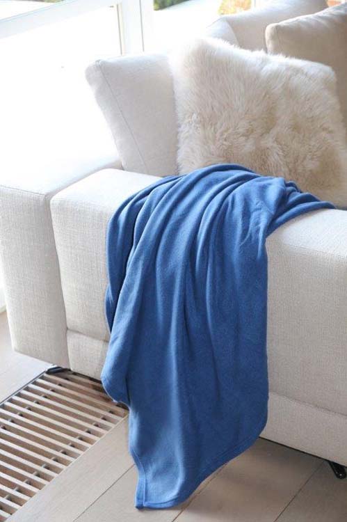 Plaid fleece bleu marin 127x152 cm
