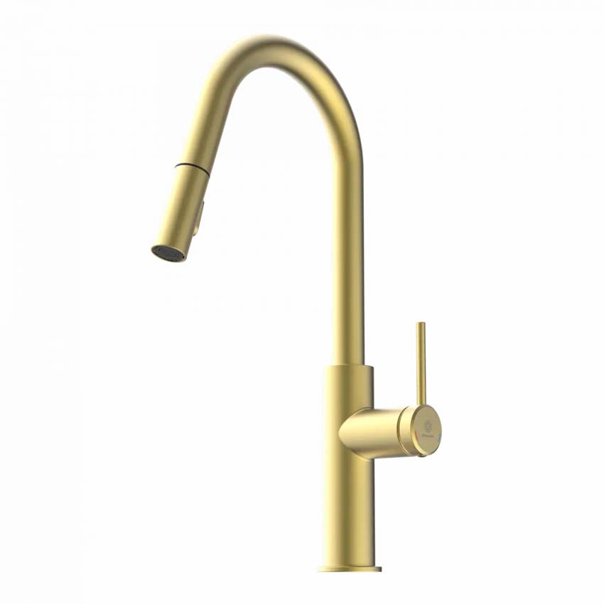 Robinet de cuisine Wasserwerk WK 13 Curve or mat avec bec extractible