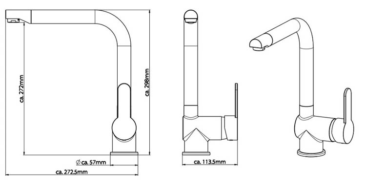 Robinet de cuisine Ria graphite