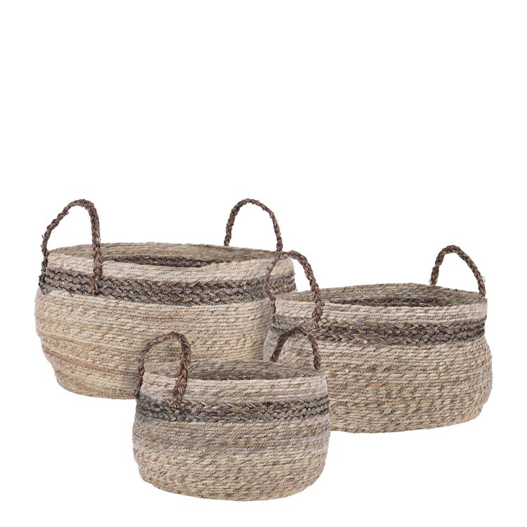 Panier en jute brun léger D30 cm H19 cm