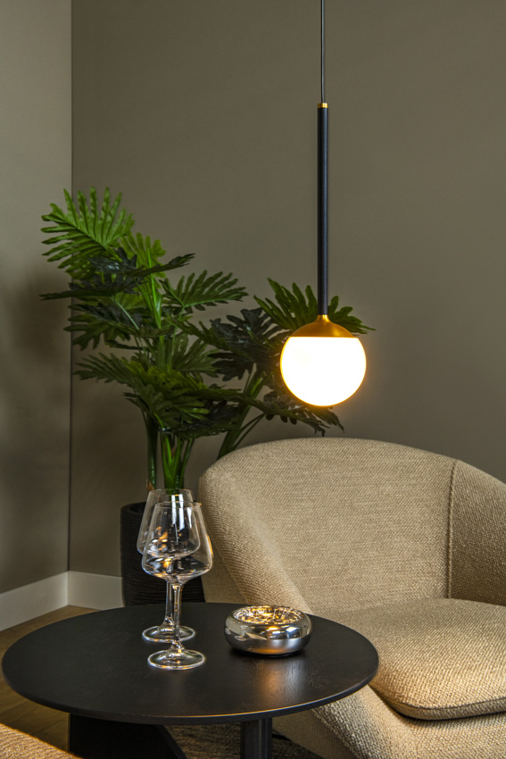 Lucide Premium Calina - Hanglamp - Ø9,9cm - LED dimbaar - CCT - 1x7W - 2200K/3300K - Met vervangbare LED-module - Zwart