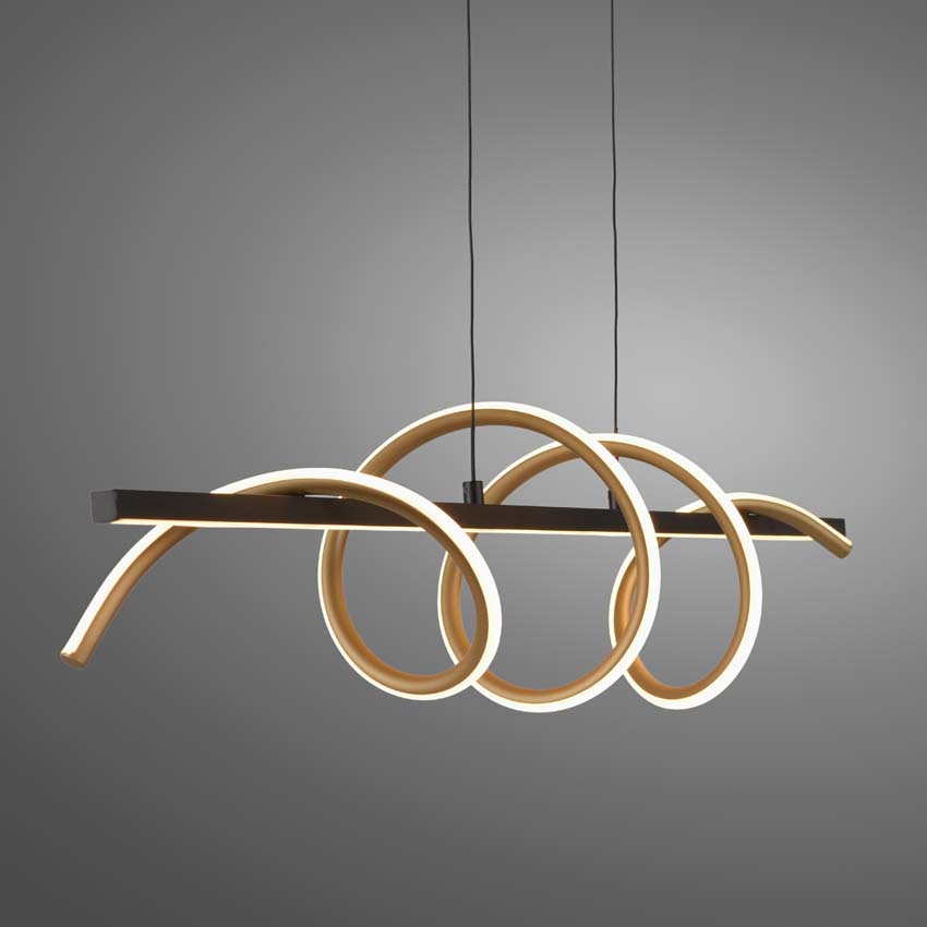 Suspension Easy Lift - Noir/doré - 121cm - Dimmable - 1x36W - 3000K