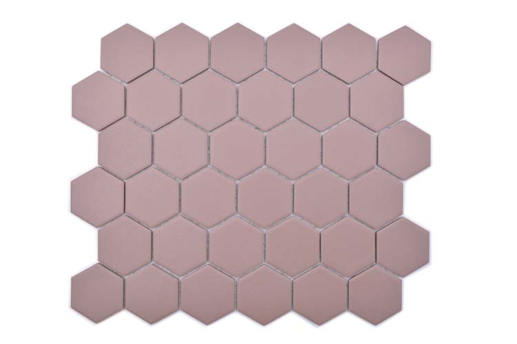 Mozaïek Hexagon roze mat 32,5x28,1cm