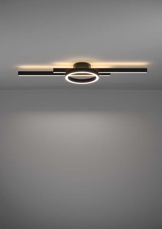 Plafonnier - noir - 77,5x20x7,5cm - dimmable - LED - 1x23,5W - 2700-6500K + RGB