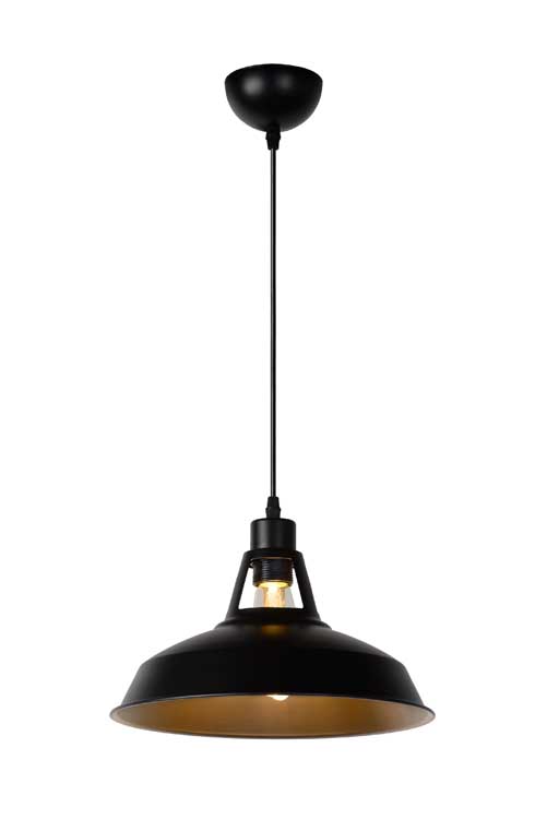 Lucide BRASSY-BIS - Hanglamp - Ø 31 cm - E27 - Zwart
