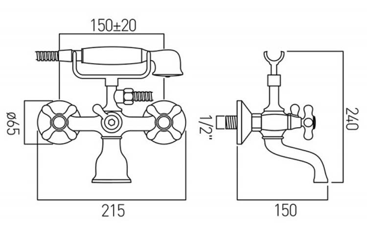 Bad-douchekraan Traditional chroom