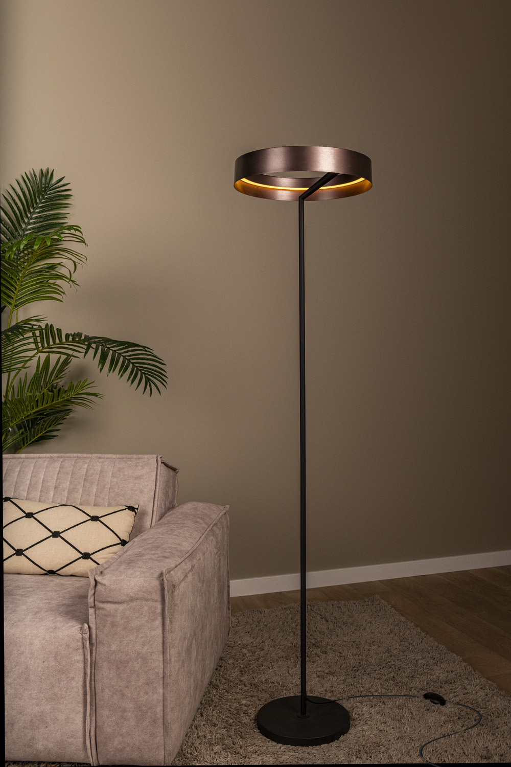 Lampadaire - Ø40cm - LED - CCT - 1X24W 2200K/3000K - Café