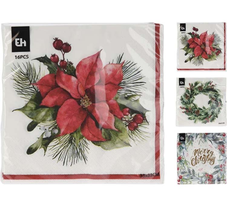 Servetten X-mas A 33x33cm