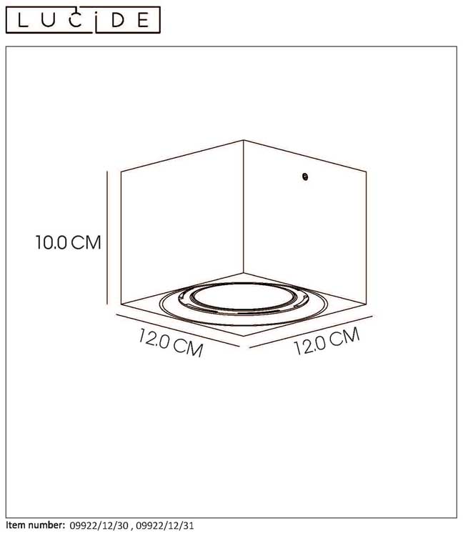 Lucide FEDLER - Spot plafond - LED Dim to warm - GU10 - 1x12W 3000K/2200K - Blanc
