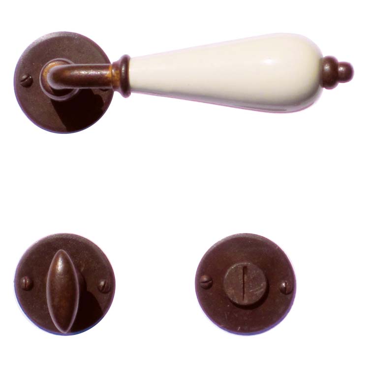 Deurkruk pure reggio rond met WC-slot